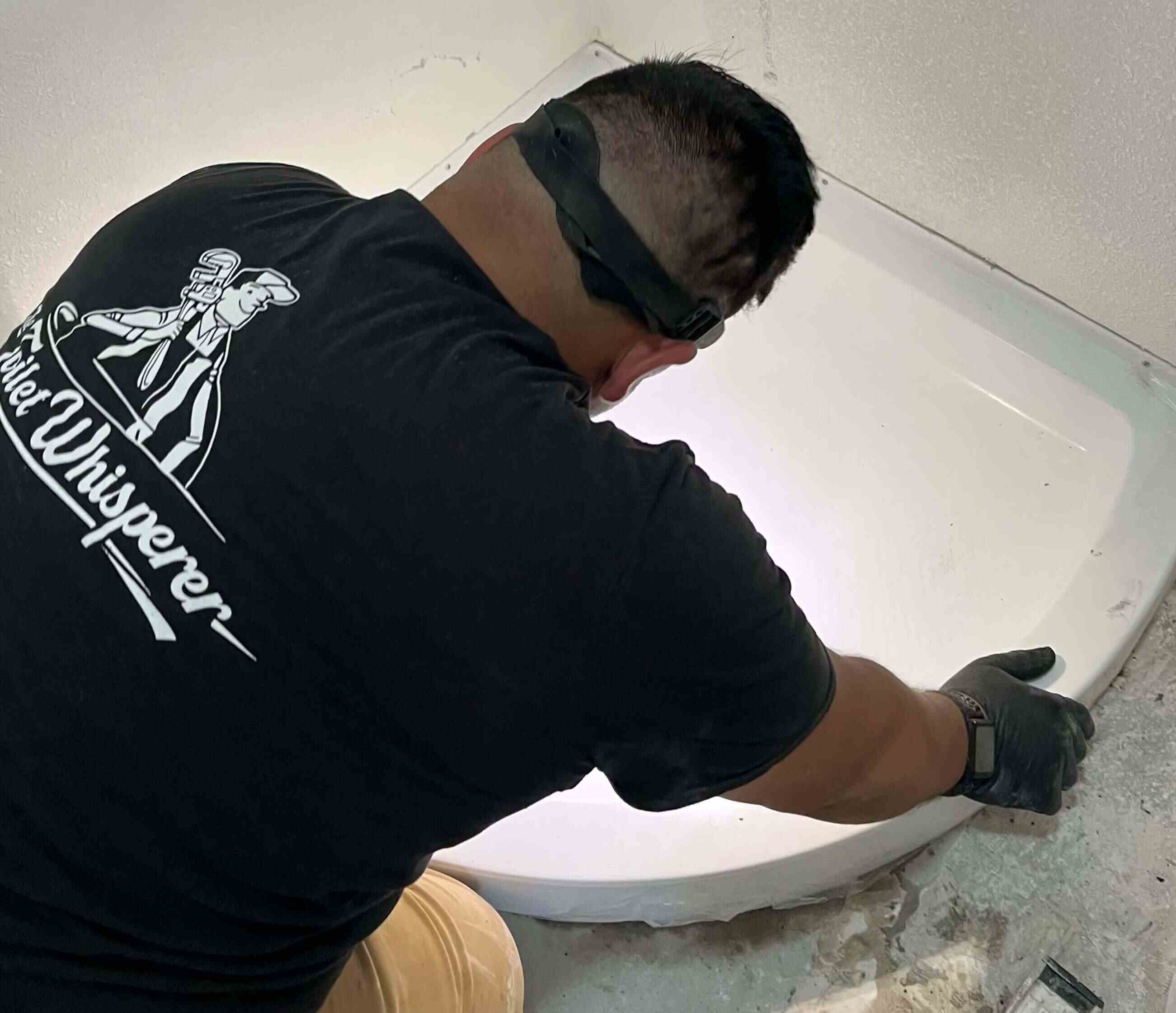 Trenchless sewer line replacement in progress